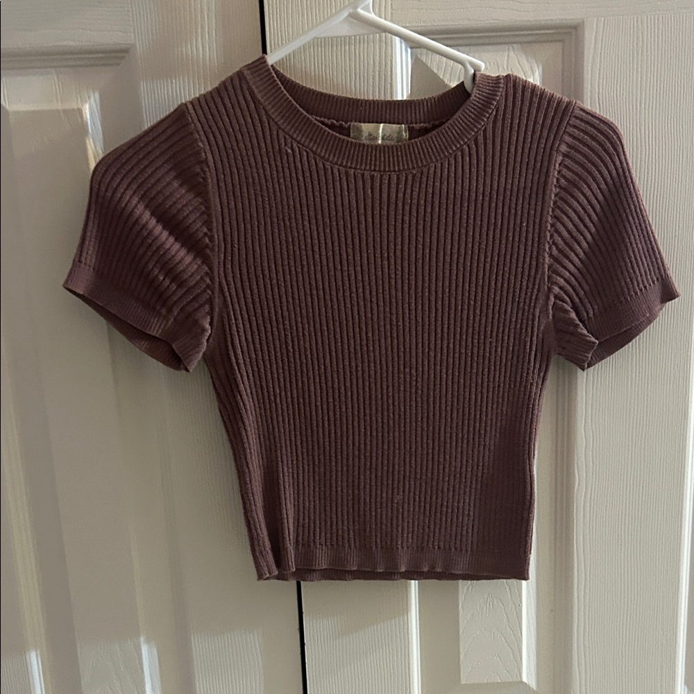 Altar'd State Ribbed Plum Crop Top